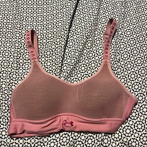 Under Armour Pink Seamless Sports Bra with Adjustable Straps